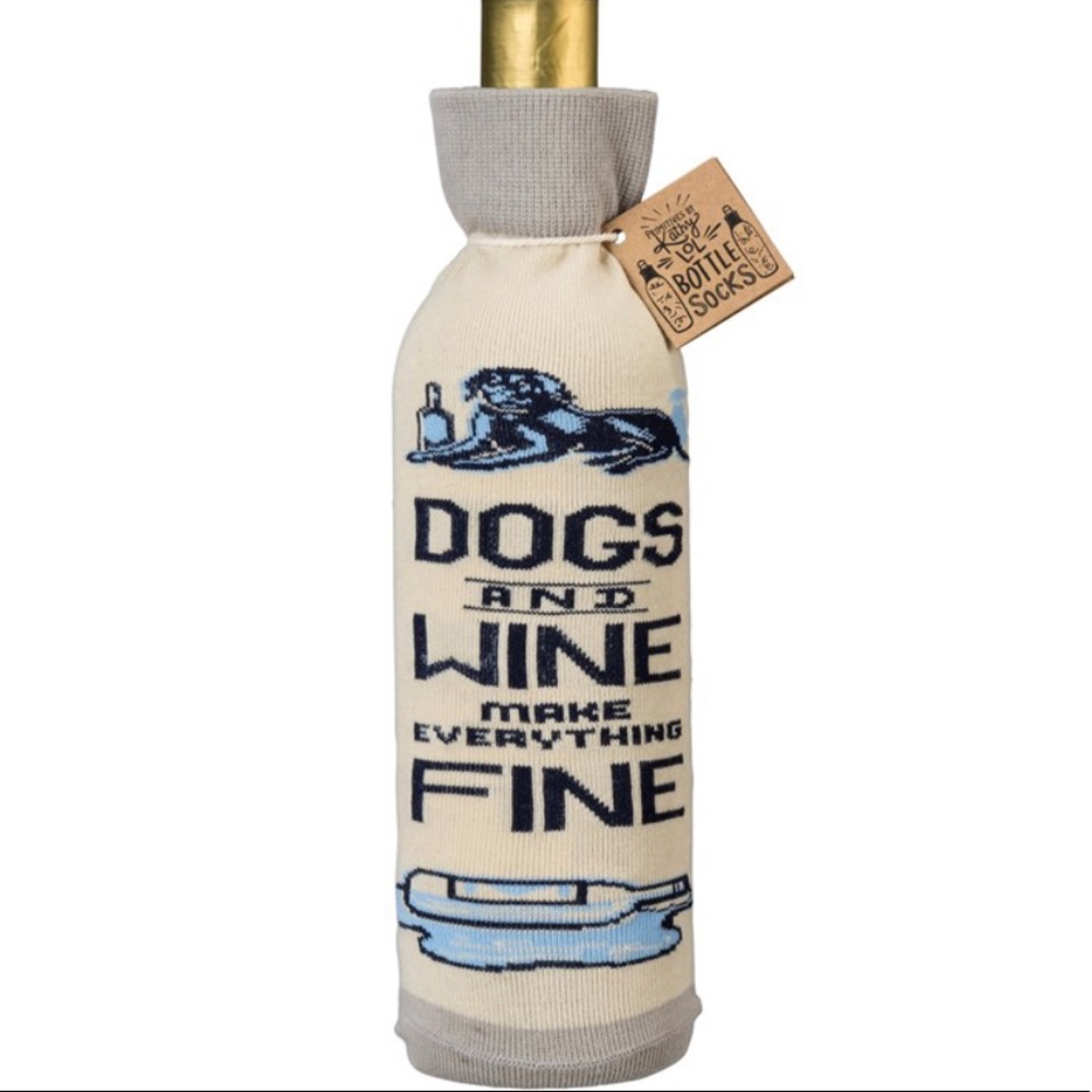 Wine Bottle Sock Dogs & Wine Make Everything Fine